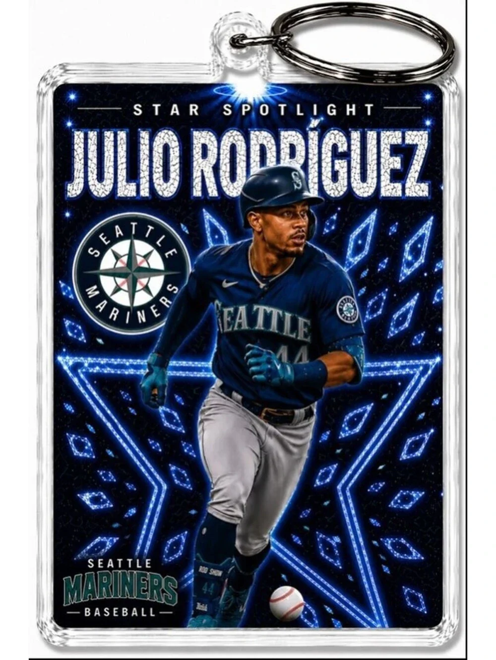 3996 Julio Rodriguez Keychain Blue Spotlight Premium Keychain No Nameplate